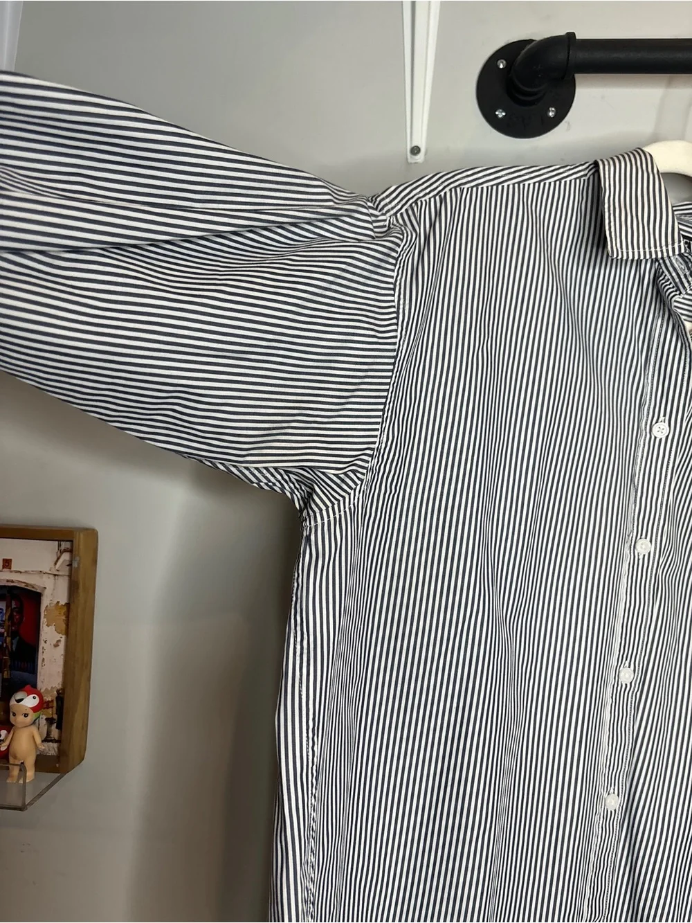 J.Crew Relaxed-Fit Crisp Cotton Poplin Shirt M Navy Stripe